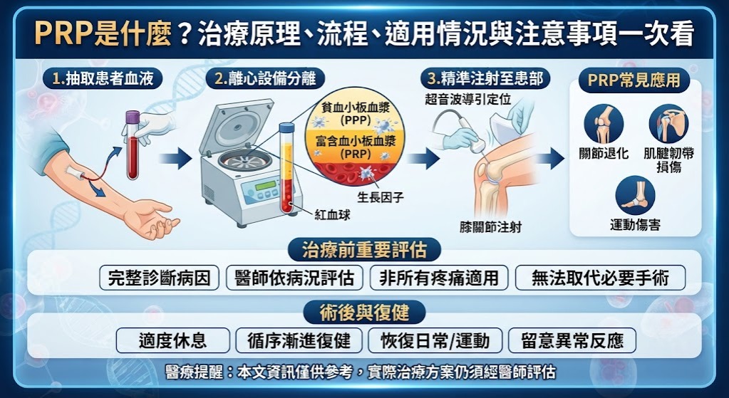 PRP是什麼？治療原理、流程、適用情況與注意事項一次看