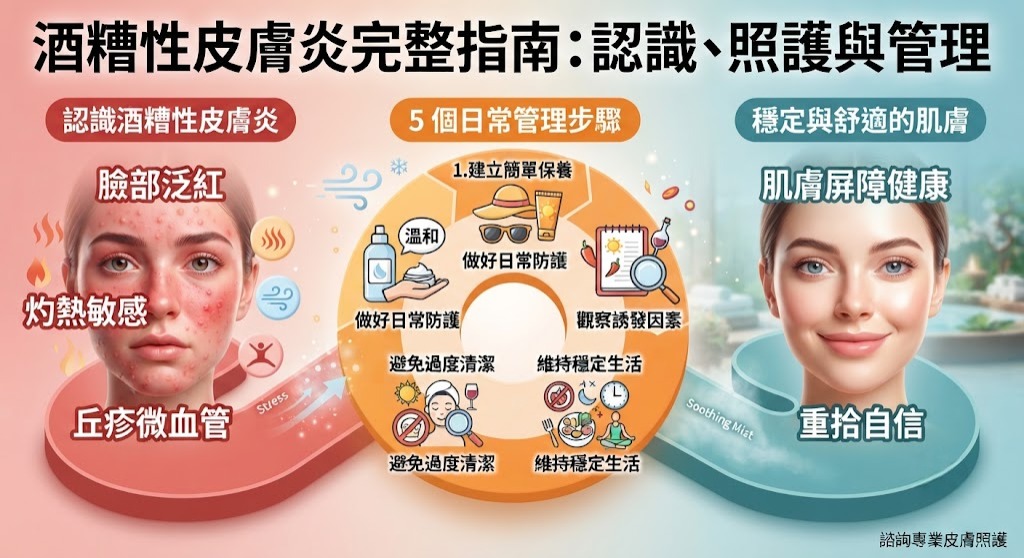 酒糟性皮膚炎是什麼？症狀、原因與日常照護完整指南