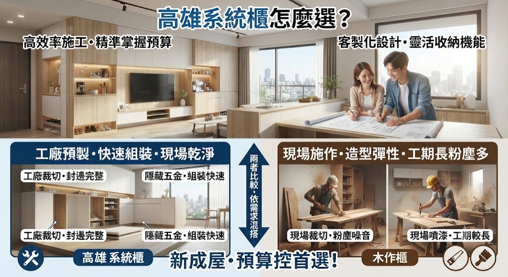高雄系統櫃怎麼選?系統櫃 vs 木作櫃完整比較