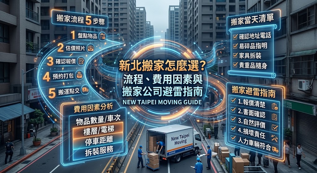 新北搬家怎麼選？搬家流程、費用因素與搬家公司避雷指南