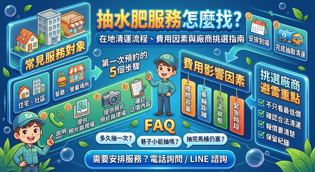 抽水肥服務怎麼找？在地清運流程、費用因素與廠商挑選指南