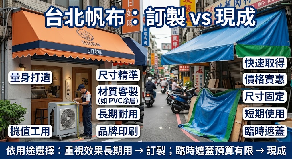 台北帆布訂製 vs 現成帆布怎麼選？材質、用途、費用與耐用度完整比較