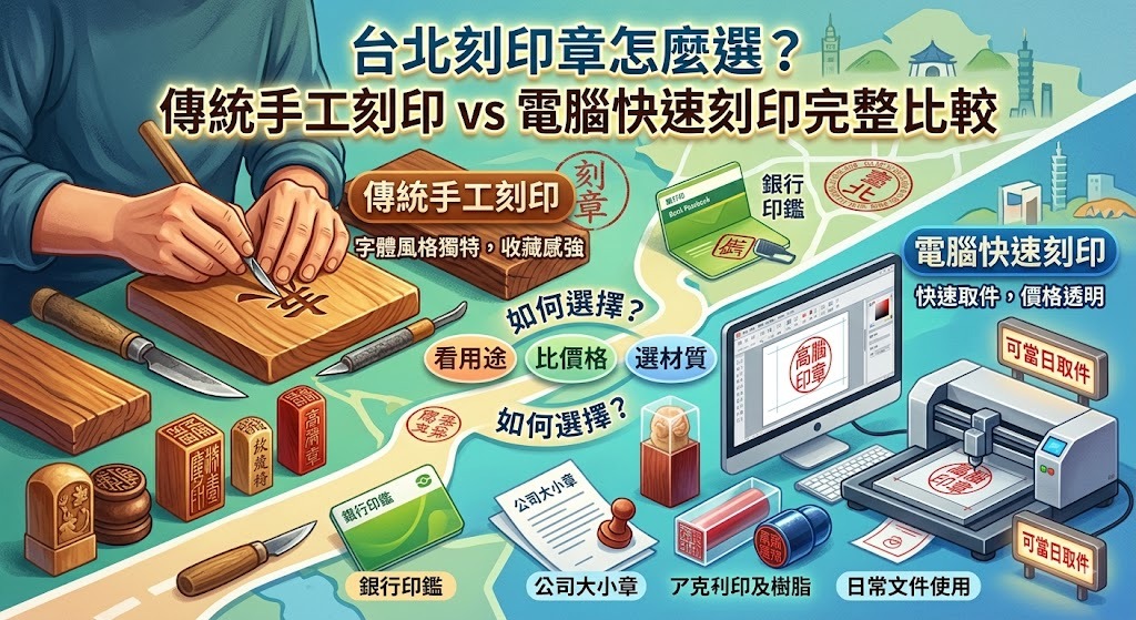 台北刻印章怎麼選？傳統手工刻印 vs 電腦快速刻印完整比較
