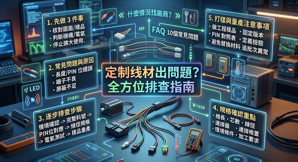 定制线材出問題怎麼辦？常見原因、排查流程與打樣量產注意事項一次看