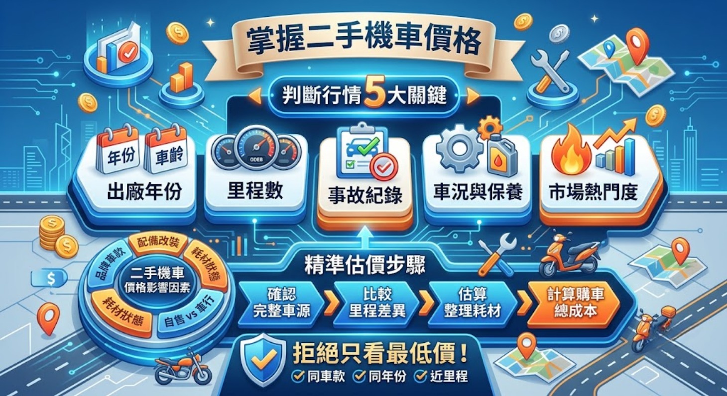 二手機車價格怎麼看？中古機車行情、估價因素與購買指南