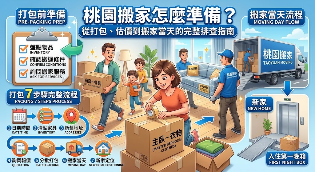桃園搬家怎麼準備？從打包、估價到搬家當天的完整排查指南