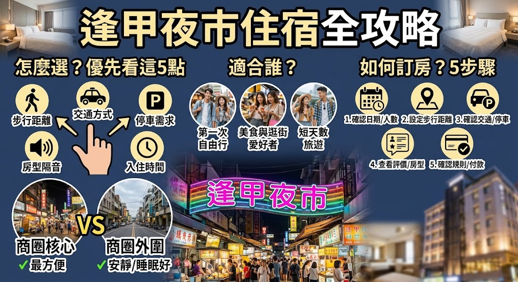 逢甲夜市住宿怎麼選？交通、位置、房型與訂房重點完整指南