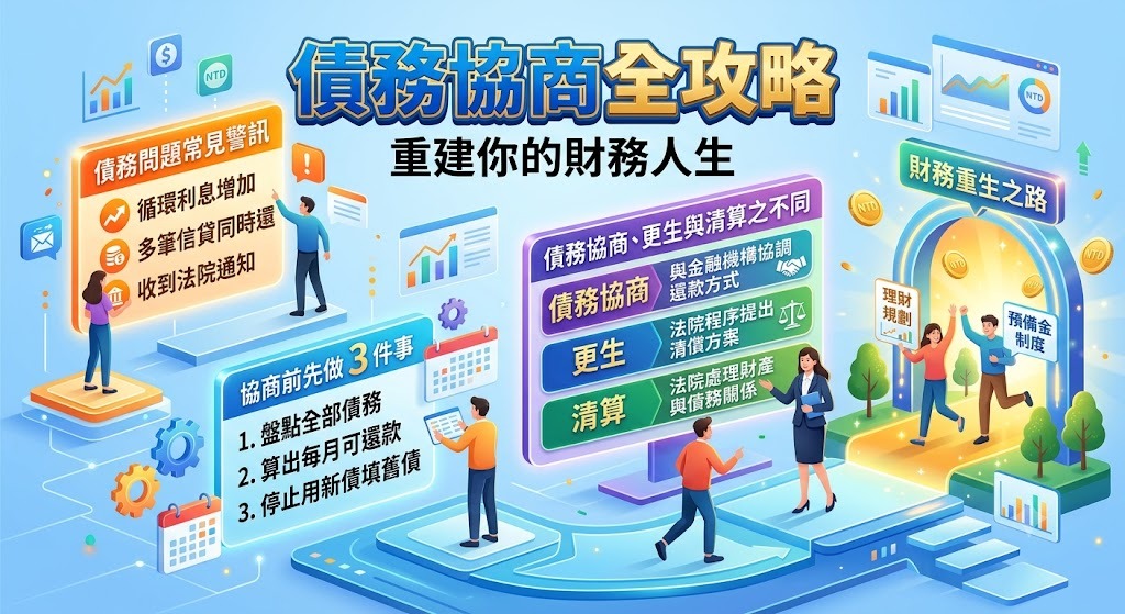 債務協商怎麼辦？先做3件事，前置協商、調解、更生與清算流程一次看懂