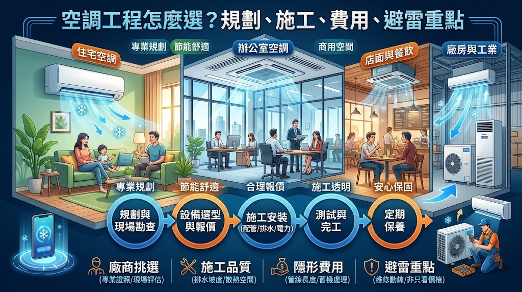 空調工程怎麼選？規劃、施工流程、費用與避雷重點一次看懂
