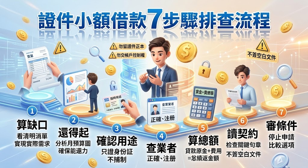 證件小額借款怎麼辦？申請前先確認這3件事，流程、風險與避雷完整指南