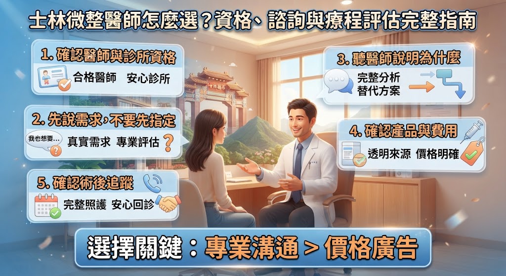 士林微整醫師怎麼選？資格、諮詢與療程評估完整指南