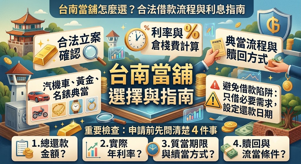 台南當舖怎麼選？合法借款流程、利息費用與典當注意事項完整指南