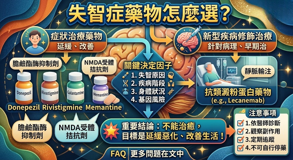 失智症藥物怎麼選？症狀治療藥物 vs 新型疾病修飾治療完整比較