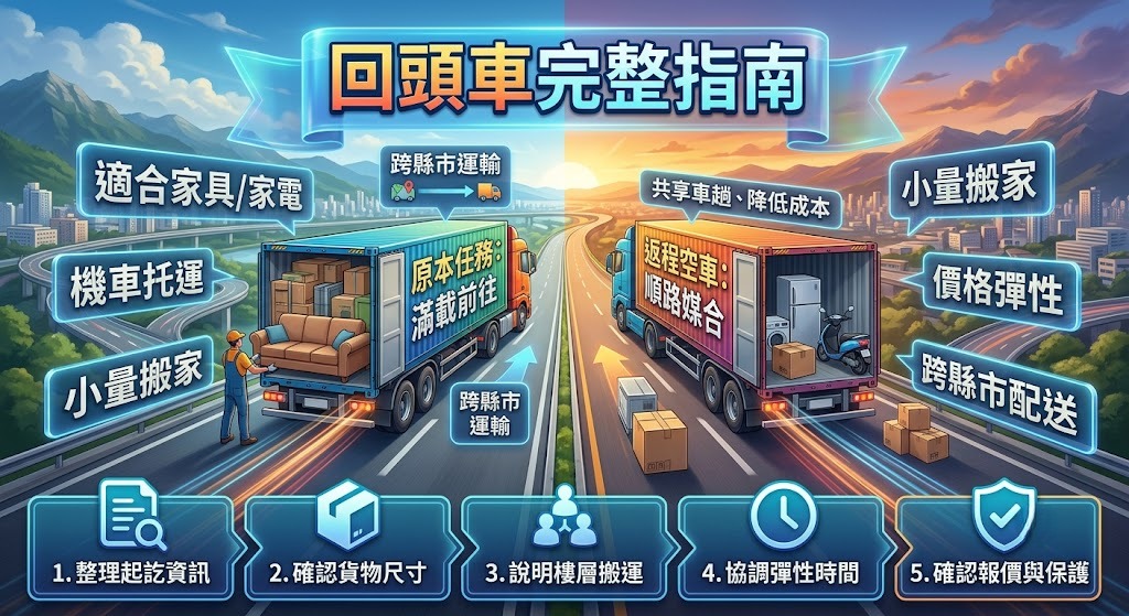 回頭車是什麼？價格、適合情境與托運流程完整指南