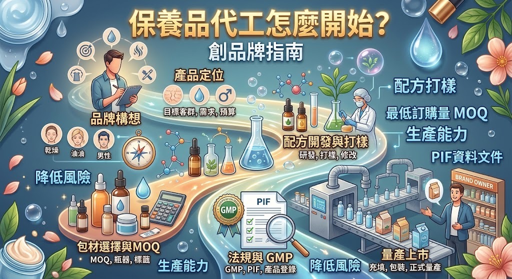 保養品代工怎麼開始?OEM、ODM、配方打樣與量產流程完整指南