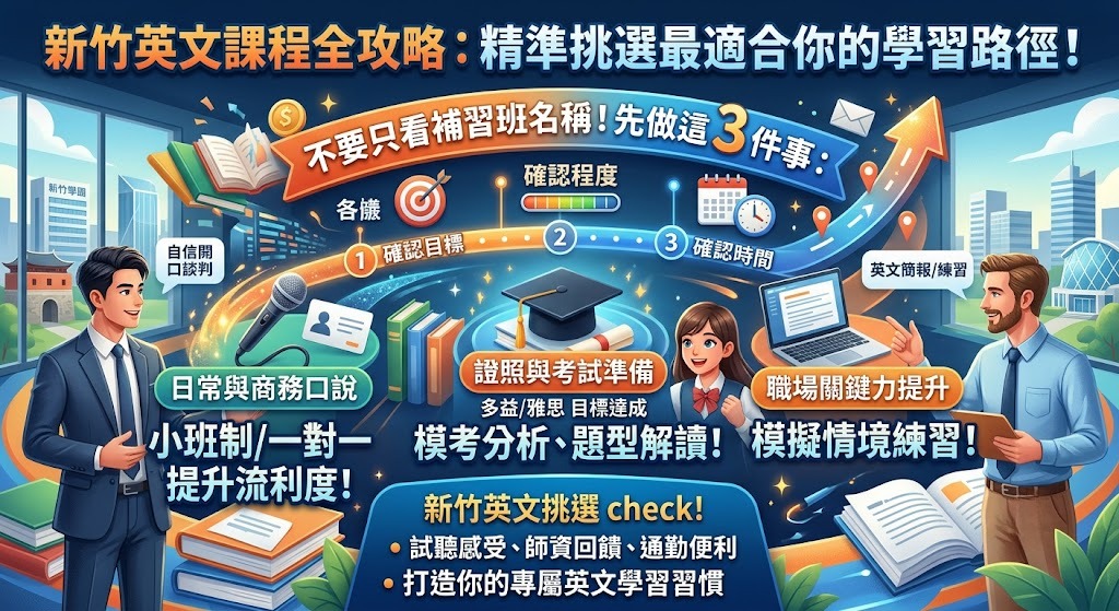 新竹英文怎麼選？6步驟找出適合課程、學習方式與改善方向