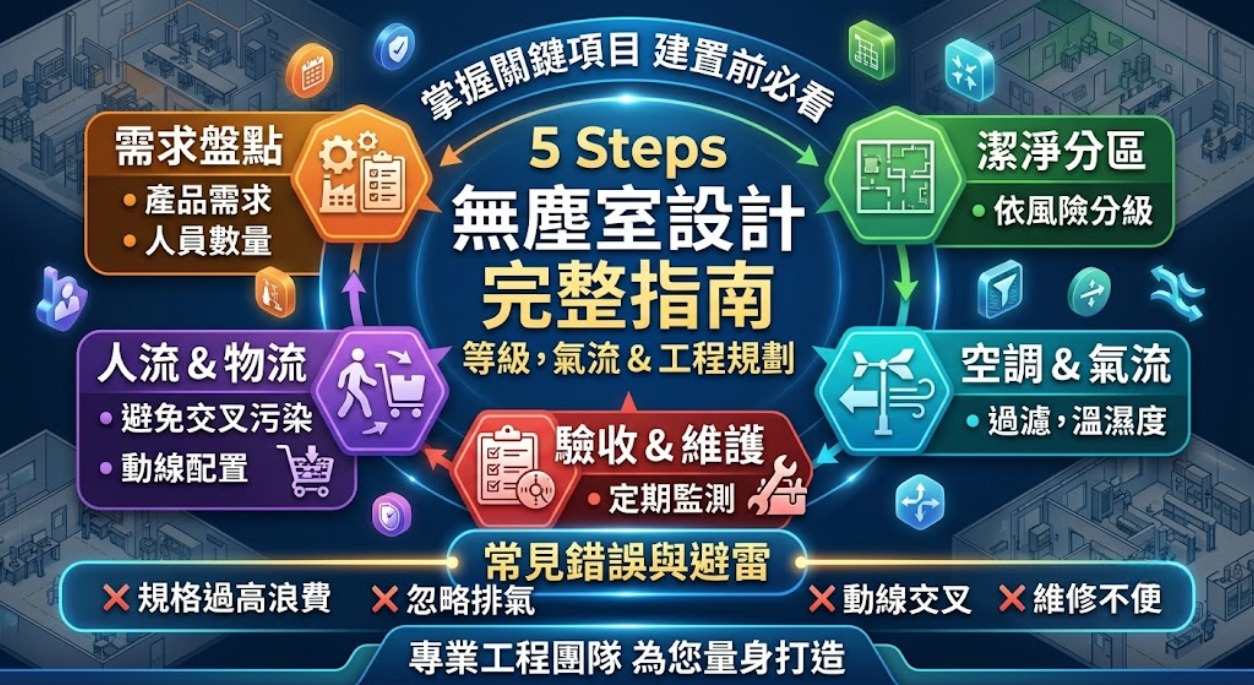 無塵室設計怎麼做？潔淨等級、氣流、壓差與動線完整指南
