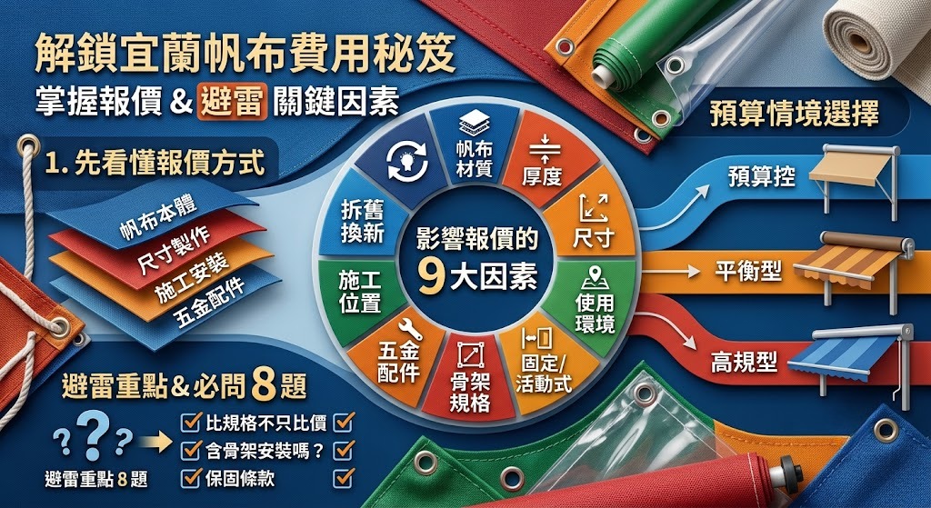 宜蘭帆布費用怎麼算？材質、骨架、施工報價與預算選擇一次看懂