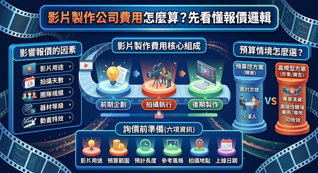 影片製作公司費用怎麼算？拍攝流程、報價因素與預算規劃一次看