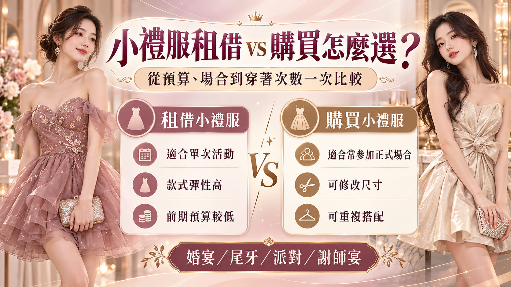 小禮服租借 vs 購買怎麼選？從預算、場合到穿著次數一次比較